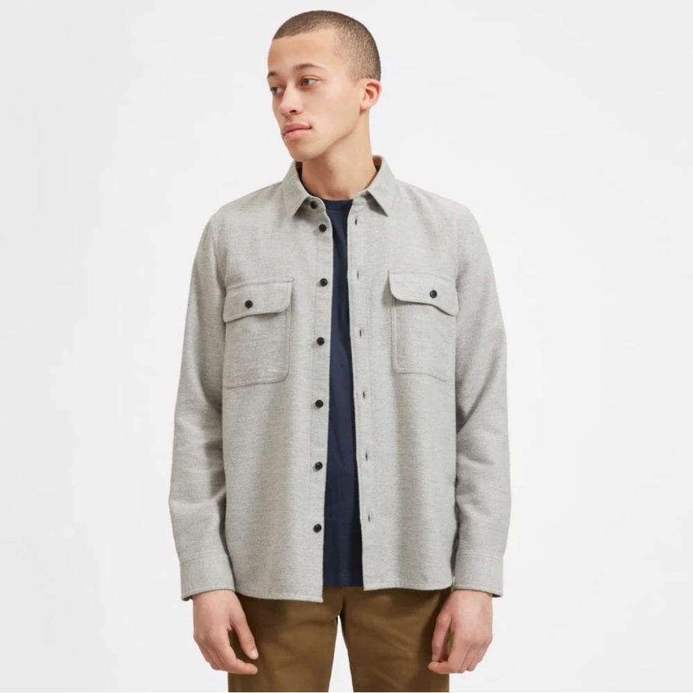 Everlane Men's Light Gray Shirt Jacket